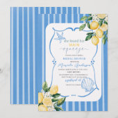 Elegante moderne waterverf main squeeze bruidsscho kaart (Voorkant / Achterkant)