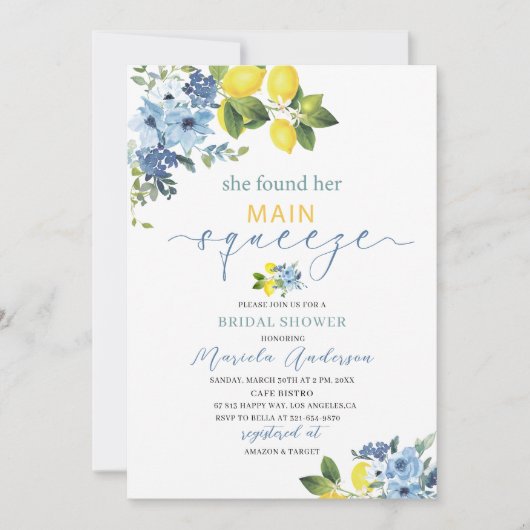 Elegante moderne Waterverf Main squeeze bruidswink Kaart (Voorkant)