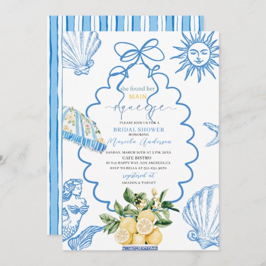 Elegante moderne Waterverf Main squeeze bruidswink Kaart (Voorkant / Achterkant)