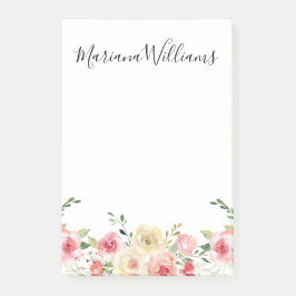 elegante moderne waterverf roze bloem post-it® notes