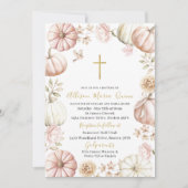 Elegante moderne Waterverf roze bloemenpompoen Bap Kaart (Voorkant)