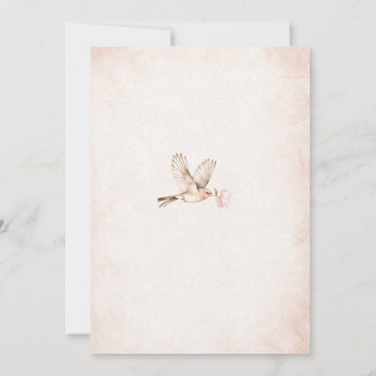 Elegante moderne Waterverf roze bloemenpompoen Bap Kaart (Achterkant)