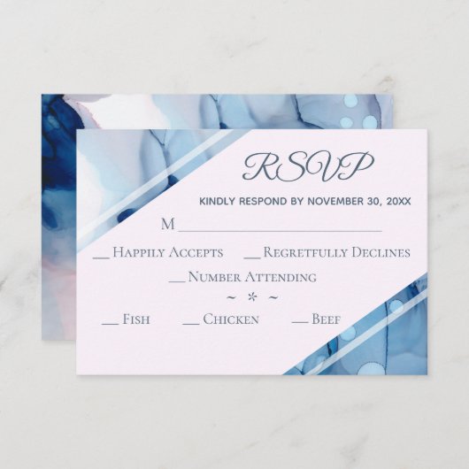 ** Elegante moderne Waterverf RSVP bruiloft (Voorkant / Achterkant)