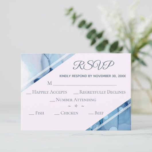 ** Elegante moderne Waterverf RSVP bruiloft (Staand voorkant)