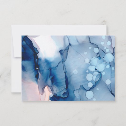 ** Elegante moderne Waterverf RSVP bruiloft Kaartje (Achterkant)