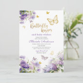 Elegante moderne Waterverf vlinder kussen Baby S Kaart (Staand voorkant)