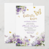 Elegante moderne Waterverf vlinder kussen Baby S Kaart (Voorkant / Achterkant)