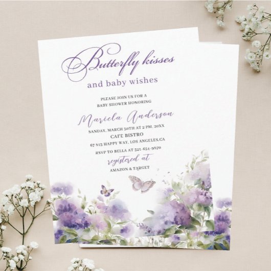 Elegante moderne Waterverf vlinder kussen Baby S Kaart