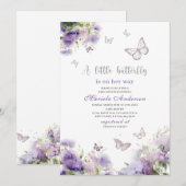 Elegante moderne Waterverf vlinder kussen Baby S Kaart (Voorkant / Achterkant)