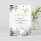 Elegante moderne Waterverf vlinder kussen Baby S Kaart (Staand voorkant)