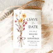 Elegante moderne waterverf wildbloem huwelijk save the date
