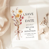 Elegante moderne waterverf wildbloem huwelijk save the date