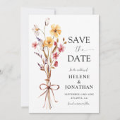 Elegante moderne waterverf wildbloem huwelijk save the date (Voorkant)