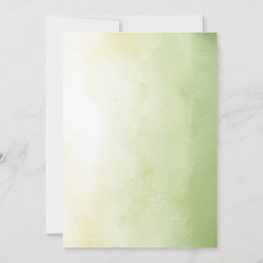 Elegante moderne Waterverf Wildbloemen Doop Kaart (Achterkant)