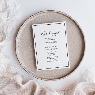 Elegante moderne 'we're engaged' uitnodiging