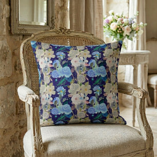 Elegante Moderne Whimsical Bloemrijke Strepen Donk Kussen