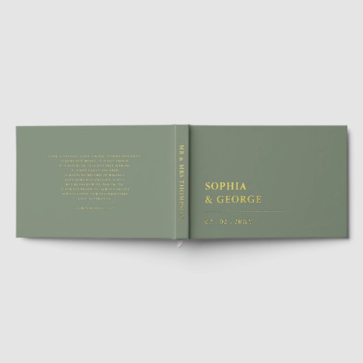 Elegante Moderne Wijze en Gouden Huwelijk Gastenboek (Volledig)