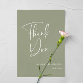 Elegante & moderne wijze groene bruiloft Dank u ka Kaart