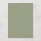Elegante & moderne wijze groene bruiloft details informatiekaartje (Achterkant)
