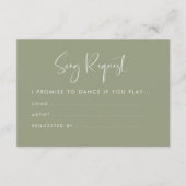 Elegante & moderne wijze groene bruiloft Song verz Informatiekaartje (Voorkant)