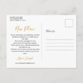 Elegante moderne wijzig de datum goud script briefkaart (Achterkant)