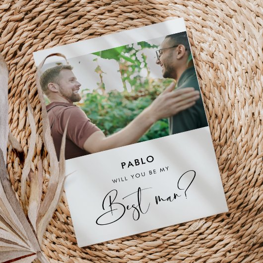 Elegante moderne Wil je mijn getuige zijn fotocard Kaart