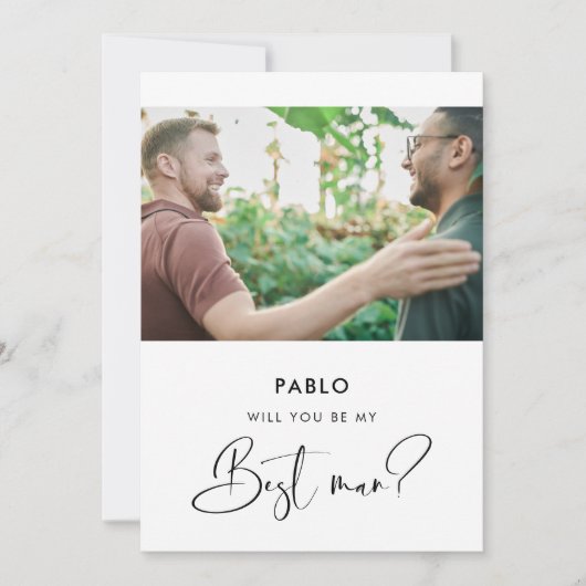 Elegante moderne 'Wil je mijn getuige zijn' fotoka Kaart (Voorkant)