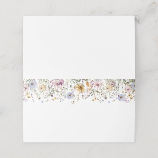 Elegante Moderne Wildbloemen Bruiloft Plaats Kaart Plaatskaartje (Buitenkant ongevouwen)