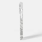 Elegante moderne Wildbloemen wit en zwart Case-Mate iPhone Case (Achterkant / Links)