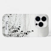 Elegante moderne Wildbloemen wit en zwart Case-Mate iPhone Case (Achterkant (horizontaal))