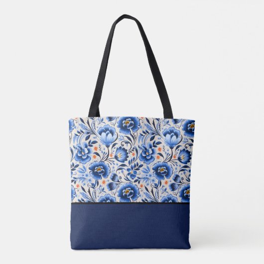 Elegante moderne wilde bloem aangepaste bruidsmeis tote bag (Achterkant)