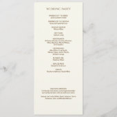 Elegante moderne wilde bloem off-white bruiloft programmakaart (Achterkant)