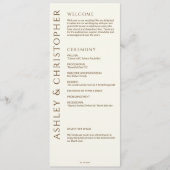 Elegante moderne wilde bloem off-white bruiloft programmakaart (Voorkant)