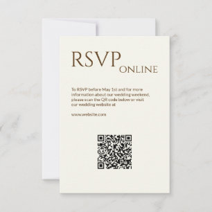 Elegante moderne wilde bloem off-white bruiloft RSVP kaartje