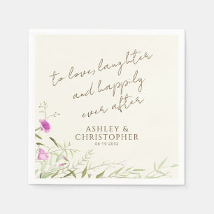 Elegante moderne wilde bloem off-white bruiloft servet