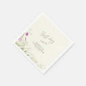 Elegante moderne wilde bloem off-white bruiloft servet (Hoek)