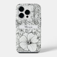Elegante moderne wilde bloemen wit en zwart