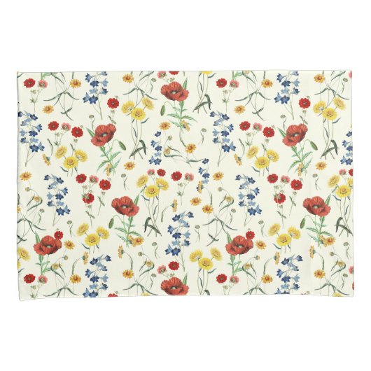 Elegante moderne wilde bloemen wit kussensloop (Voorkant-Rechts)