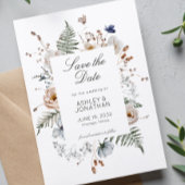 Elegante moderne Wildflower bruiloft Save The Date