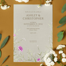 Elegante moderne Wildflower Taupe bruiloft