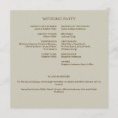 Elegante moderne Wildflower Taupe bruiloft Programmakaart (Achterkant)