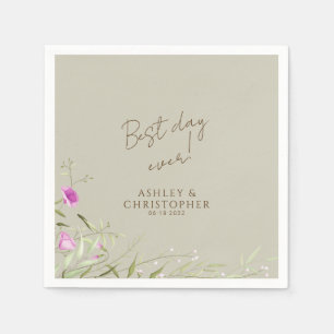 Elegante moderne Wildflower Taupe bruiloft Servet