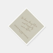 Elegante moderne Wildflower Taupe bruiloft Servet (Hoek)