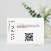 Elegante Moderne Wildflower Wit & Bronzen Bruiloft Informatiekaartje (Staand voorkant)