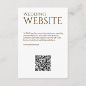 Elegante Moderne Wildflower Wit & Bronzen Bruiloft Informatiekaartje (Voorkant)