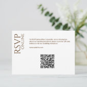 Elegante Moderne Wildflower Wit & Bronzen Bruiloft RSVP Kaartje (Staand voorkant)