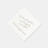 Elegante Moderne Wildflower Wit & Bronzen Bruiloft Servet (Hoek)