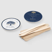 Elegante moderne wilgenboom marine blauw gouden br handwaaier (Niet-gemonteerd)