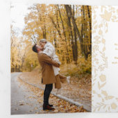 Elegante moderne winter botanische foto-goud drieluik kaart (Binnenzijde eerst)