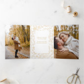 Elegante moderne winter botanische foto-goud drieluik kaart (Binnen)